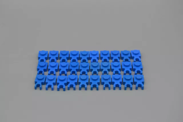 Lego 30 X Holder Blue Plate Modified 1x1 With Clip Vertical 4085