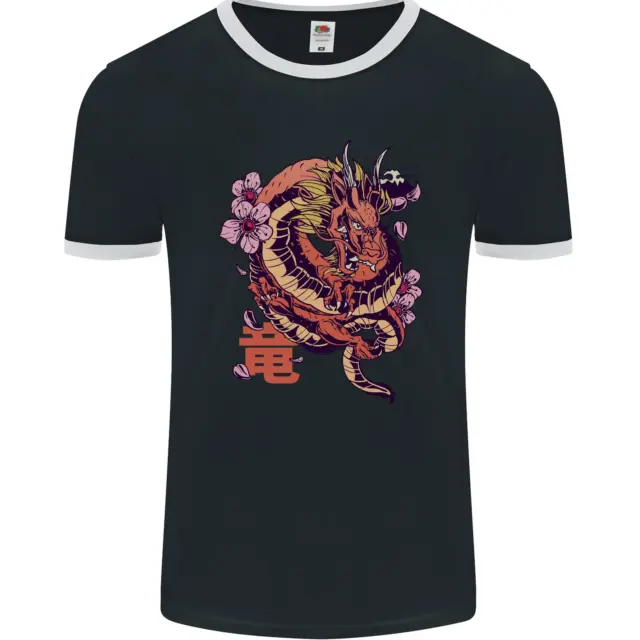 Japanese Fantasy Dragon Mens Ringer T-Shirt FotL