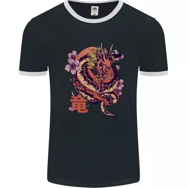 Japanese Fantasy Dragon Mens Ringer T-Shirt FotL