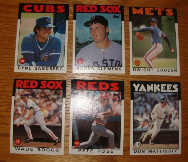 1986 Topps Baseball Lot de 20 - Vous les choisissez - Étoiles incluses - Terminez vos sets