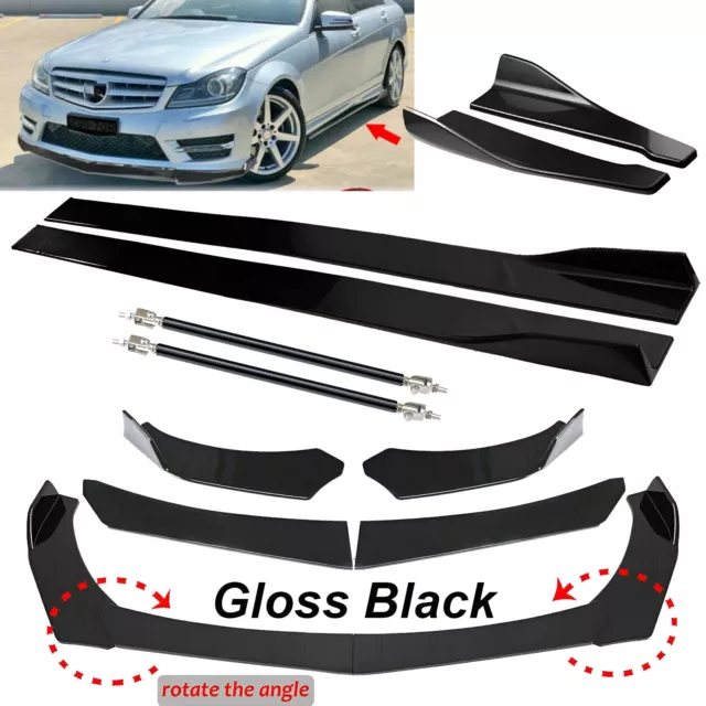 Front Bumper Lip Splitter Spoiler Side Skirt Strut Rod For Mercedes Benz W204 W