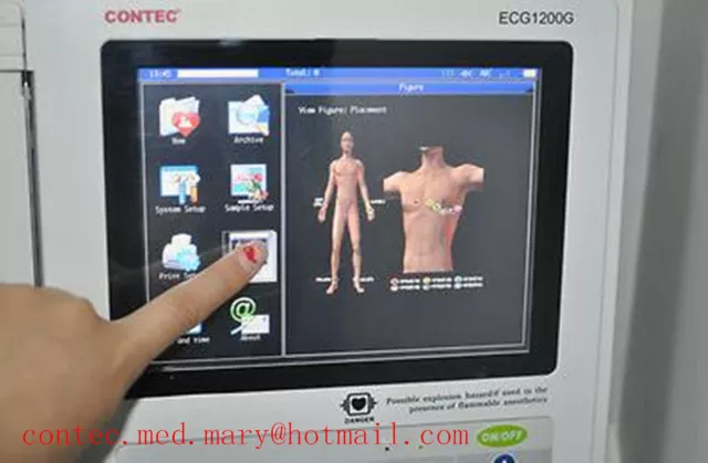 CONTEC ECG1200G Digital 12 ECG/EKG Electrocardiog, Free PC Software Touch Screen 2