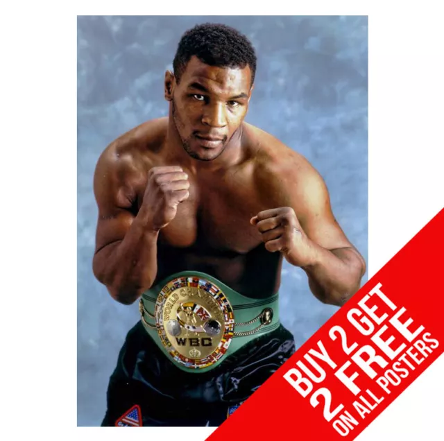 Mike Tyson Poster Dd1 Boxing Gloves Print A4 A3 Size -Buy 2 Get Any 2 Free