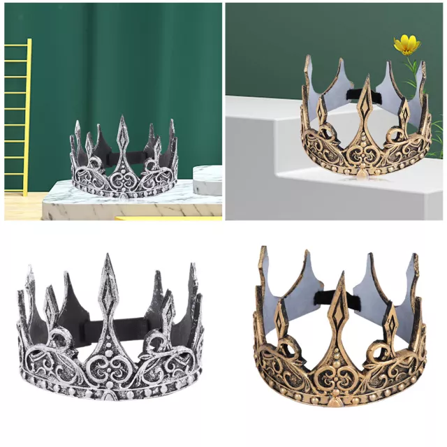 King Crown for Men Medieval Imperial Royal for cosplay Accessories Mens