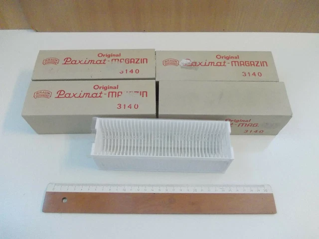 Dia 4 x Kästen - Braun Nürnberg - Paximat Magazin - Mod. 3140 - OVP - Neuwertig