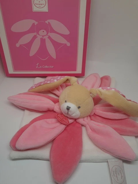 Doudou & et Compagnie plat Collector Lapin beige pétale rose étoile blanc NEUF 2