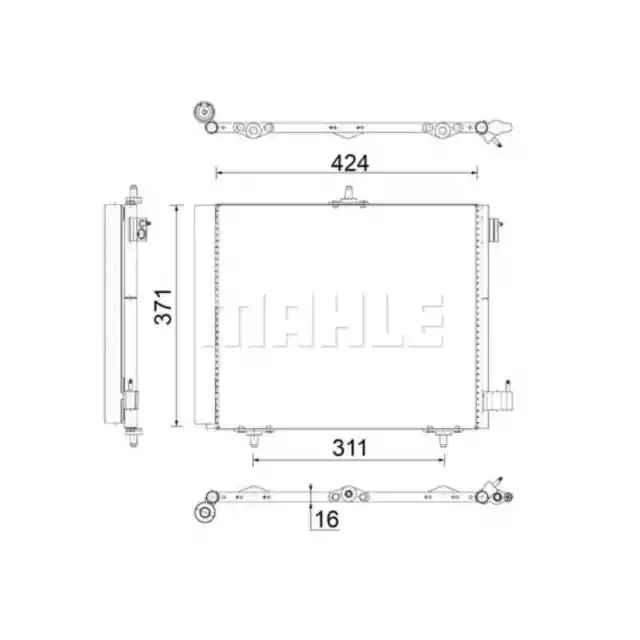 Kondensator Klimaanlage MAHLE AC 460 000S für Citroën Peugeot DS Opel Ds3 208 I