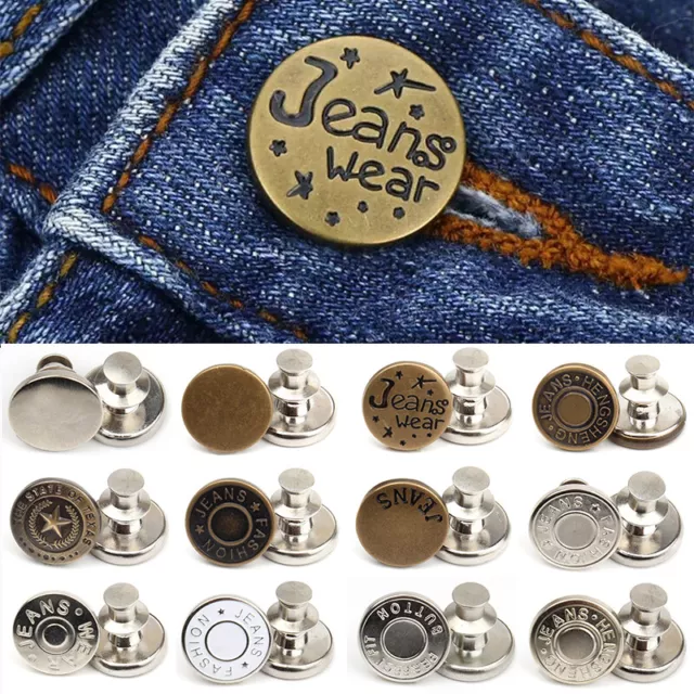 5 piezas Botones de metal con sujetador a presión para ropa jeans ajuste perfecto botón 2