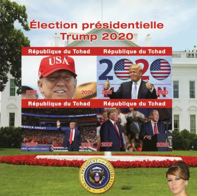 Chad Donald Trump Stamps 2020 MNH US Presidential Elections 4v IMPF M/S