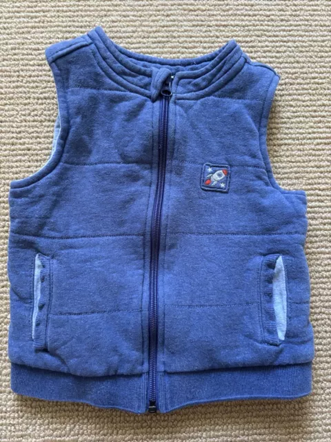 Purebaby Blue organic cotton blend Vest - VGUC - Size 4