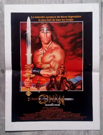 CONAN THE DESTROYER french movie poster 1984 Schwarzenegger Conan le destructeur