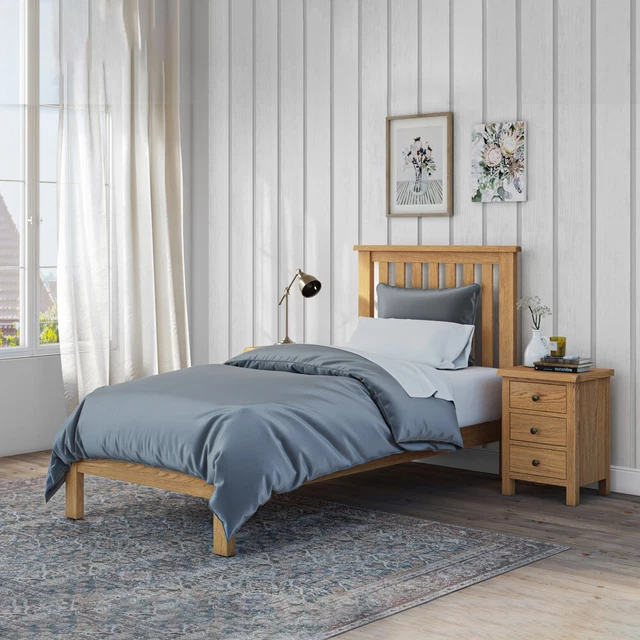 BEDROOM FURNITURE Waxed Oak Low Single Bed £600.99 PicClick UK
