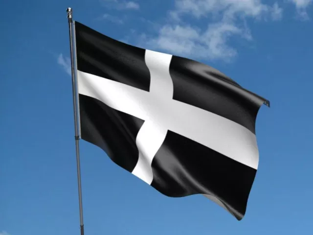 Cornwall Giant Flag 5ft x 3ft - Vivid Colour Premium Fabric Eyelets