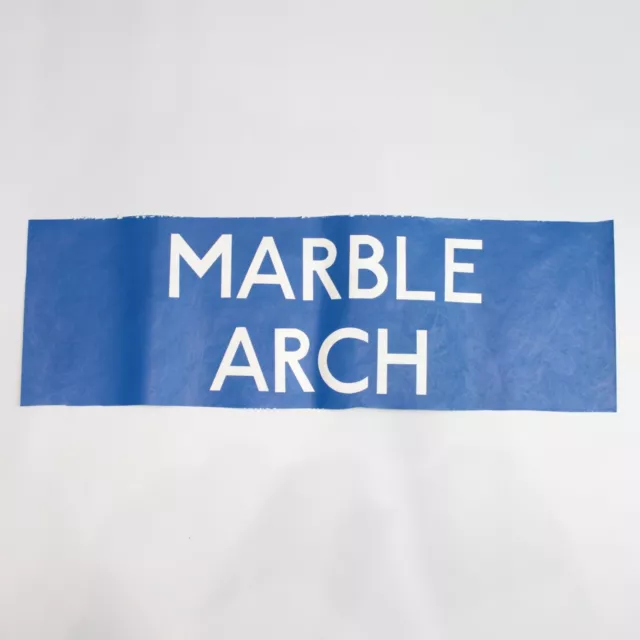 Marble Arch bus blind destination London vintage printed tyvek original