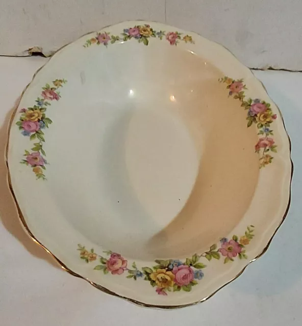 edwin m knowles semi vitreous Floral China 40-2 Oval Serving Bowl 9 1/4×6 7/8×2"