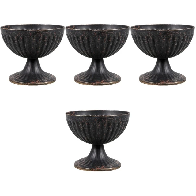 4x Plantadora de urnas estilo vintage trofeo de hierro rústico jarrón de flores jarrón de flores secas