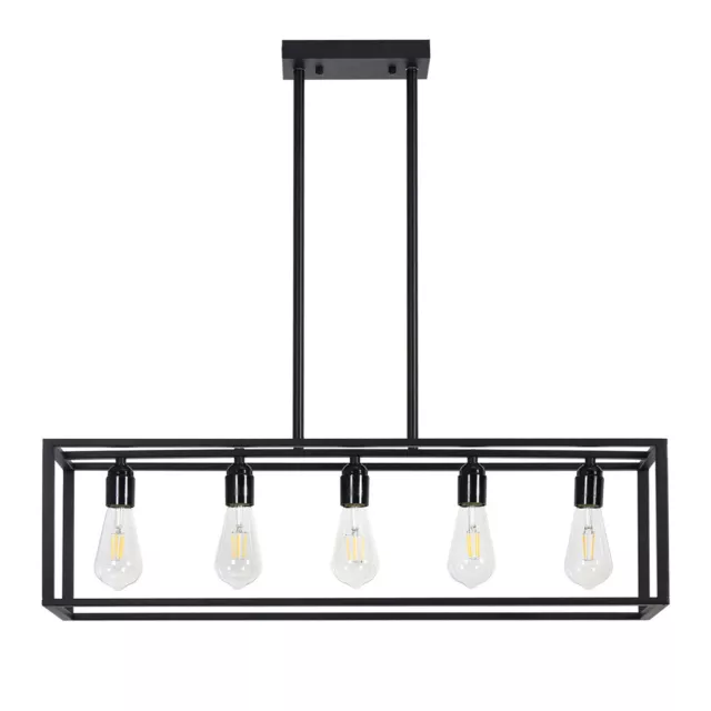 Industrial Kitchen Island Chandelier 5 Lights Metal Hanging Pendant Ceiling Lamp 3