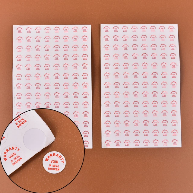 Product Protection Sticker 2SHEETS/208PCS WARRANTY VOID If Damaged Protection Security Label ...