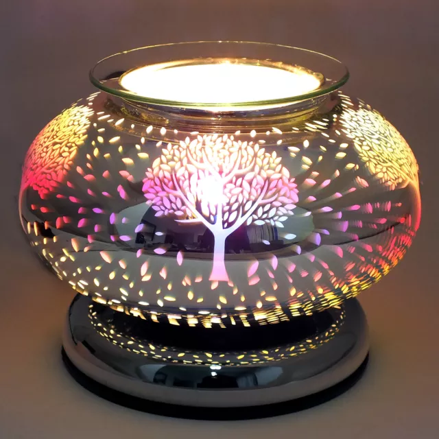 Aroma Lamp Oil Burner Wax Melt 3D Oval - Touch Sensitive Tree Of Life