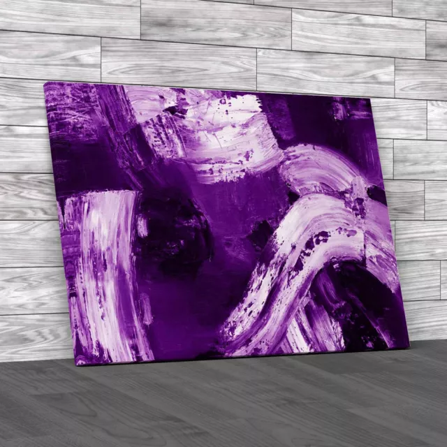 Vibrant Abstract Close Up Hand Painted High Res Purple Canvas Print Large