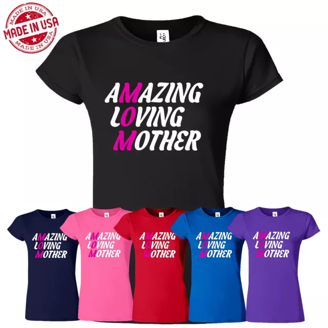 Happy Mother's Day Amazing Love Mama Women Short Sleeve T Shirt USA New Gift Tee