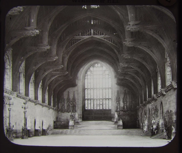 Glass Magic Lantern Slide WESTMINSTER HALL C1890 PHOTO LONDON