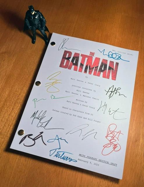 The Batman Script Cast-Signed- Autograph Reprints- 130 Pages- Batman 2022