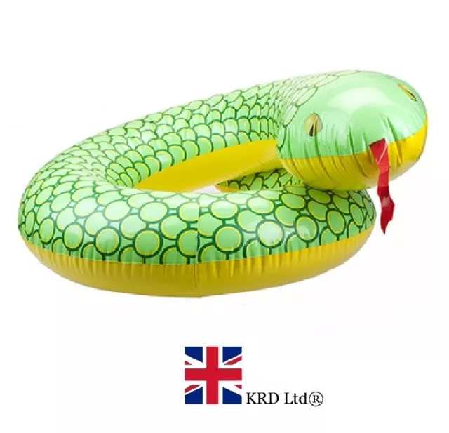 36"GIANT INFLATABLE SNAKE Reusable Swimming Ring Water Float Raft Pool Beach Fun