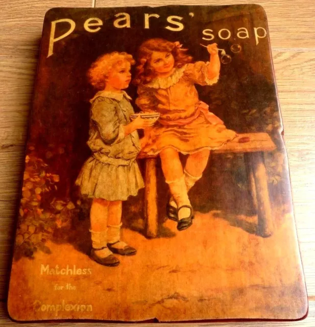 Pears Soap Matchless for the complexion Vintage Wooden Picture