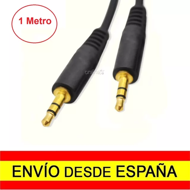 Cable MINI JACK Macho Macho ORO 1 M Audio 3,5mm Estéreo Conector Dorado a1443