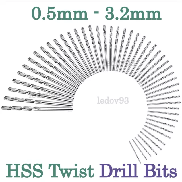 10x HSS Metal Micro Mini Small Drill Bit Set Metric 0.5mm-3.2mm UK