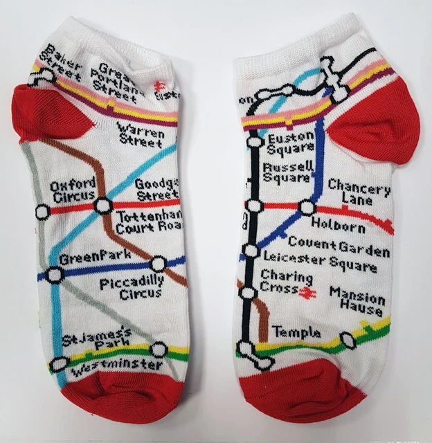 TFL6310 LICENSED LONDON Underground Tube Map Trainer Socks Ladies £6.99