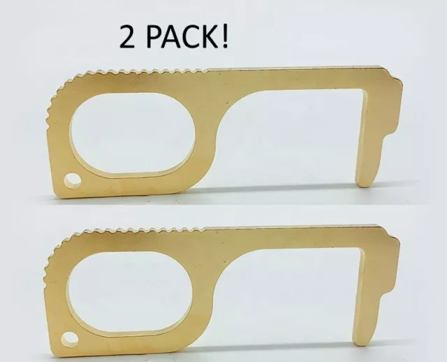 Germ-free Key No Touch Virus Door Opener/ Button key Brass Sanitary Key 2 pack!!