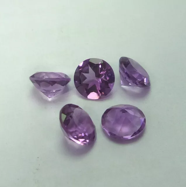 8 MM Top Natürlich Amethyst Rund Schliff 5 Teile Lot Februar Geburtsstein Für 3