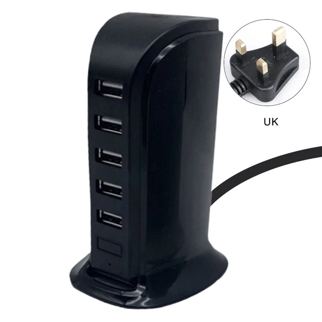 6Ports Charging Station USB Desktop Charger Rapid Tower Power Adapter Wall HUB