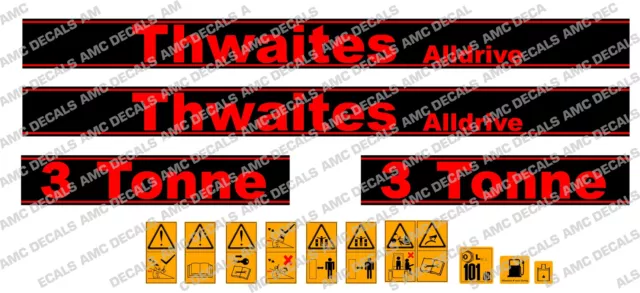 Thwaites Alldrive 3 Tonne Dumper Decals Sticker Set