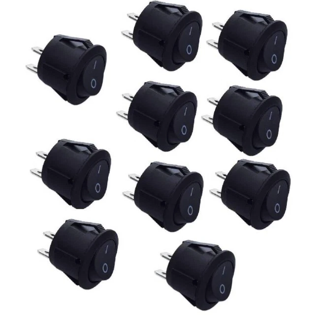 Holen Sie sich 10 runde Wippschalter für Wohnmobil/Wohnmobil/Boot 23 mm 6A 250V