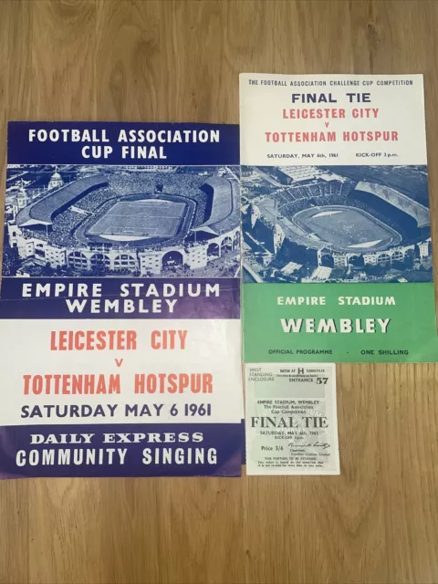 1961 F.A Cup Final Original Ticket Song Sheet Leicester City V Tottenham Hotspur