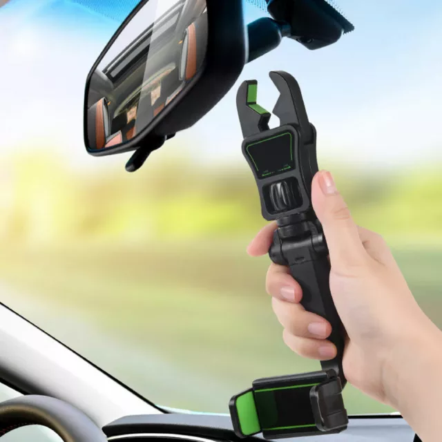 360 Rotation Car Rear View Mirror Mount Stand GPS Cell Phone Holder Universal