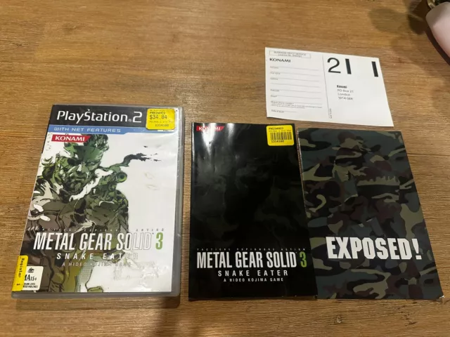 Metal Gear Solid 3 Snake Eater PS2 PlayStation 2 With Manuals Used