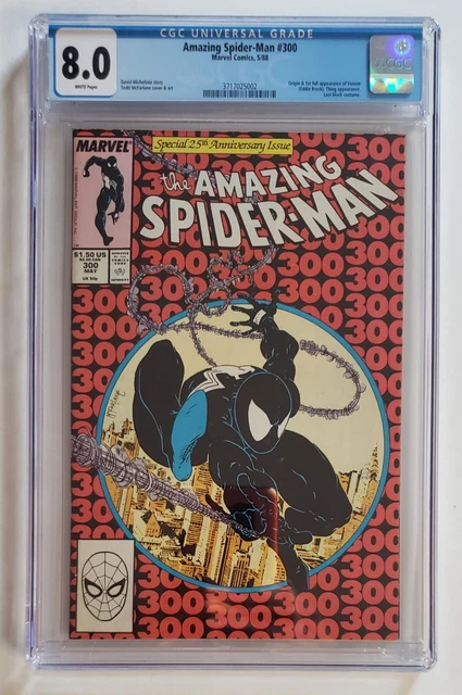 Amazing Spider-Man #300 CGC 8.0 1st Full App Venom McFarlane Marvel Key 1988