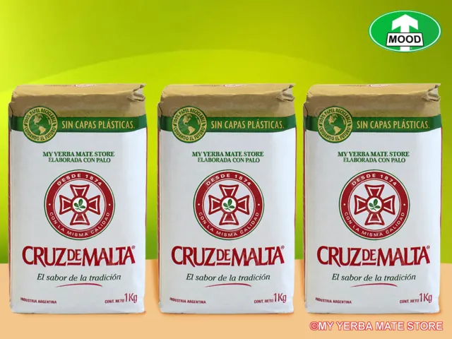 Yerba Mate - Cruz de Malta - with Stems - 3 Kilos - Free Shipping