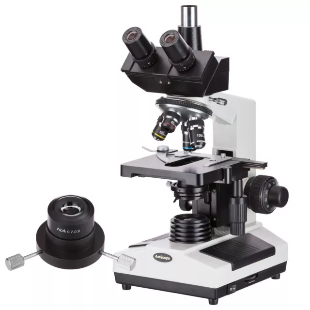 AmScope T390B-DK 40X-2000X Darkfield Trinocular Biological Compound Microscope