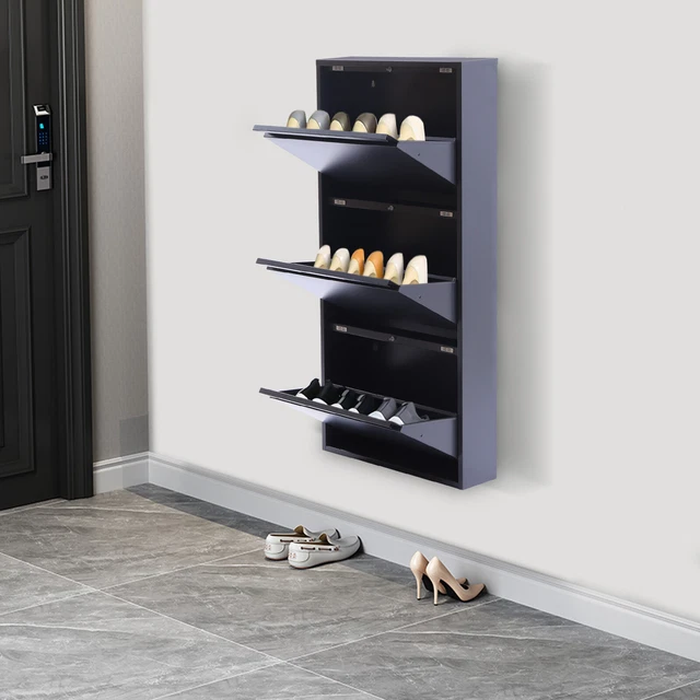 WALL MOUNTED SHOE NoAssembly Freestanding Shoe Rack For
