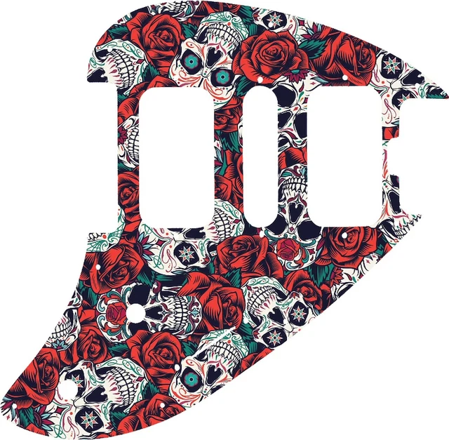 WD Custom Pickguard For Music Man Silhouette #GS01 Dia De Muertos Calavera Sk...