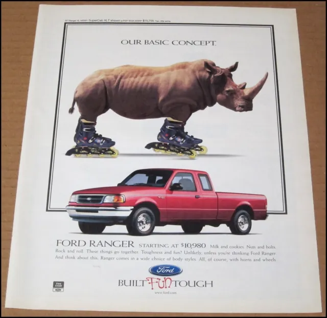 1997 Ford Ranger Print Ad Car Truck Advertisement Vintage 10" x 12" SuperCab XLT