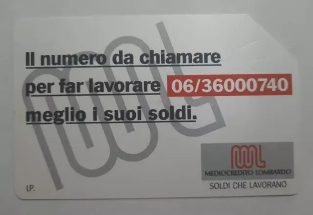 ⏳ Schede Telefoniche Usate - Prp Mediocredito Numerica Rara - G 199 (Leggi)