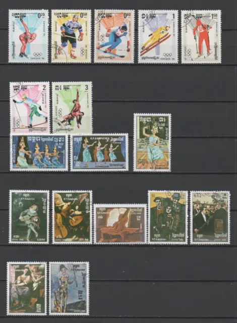 Briefmarken Sätze Kambodscha 1984/85 gest. s. Scan