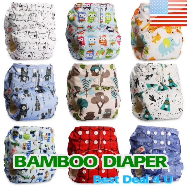 Washable Baby Pocket Nappy Cloth Reusable Diaper BAMBOO Cover Wrap