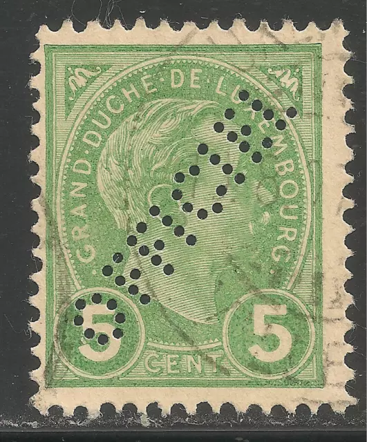 Luxembourg #O78v (A8) VF D'OCCASION 1895 5c Grand Duc Adolphe - "OFFICIEL" perforé